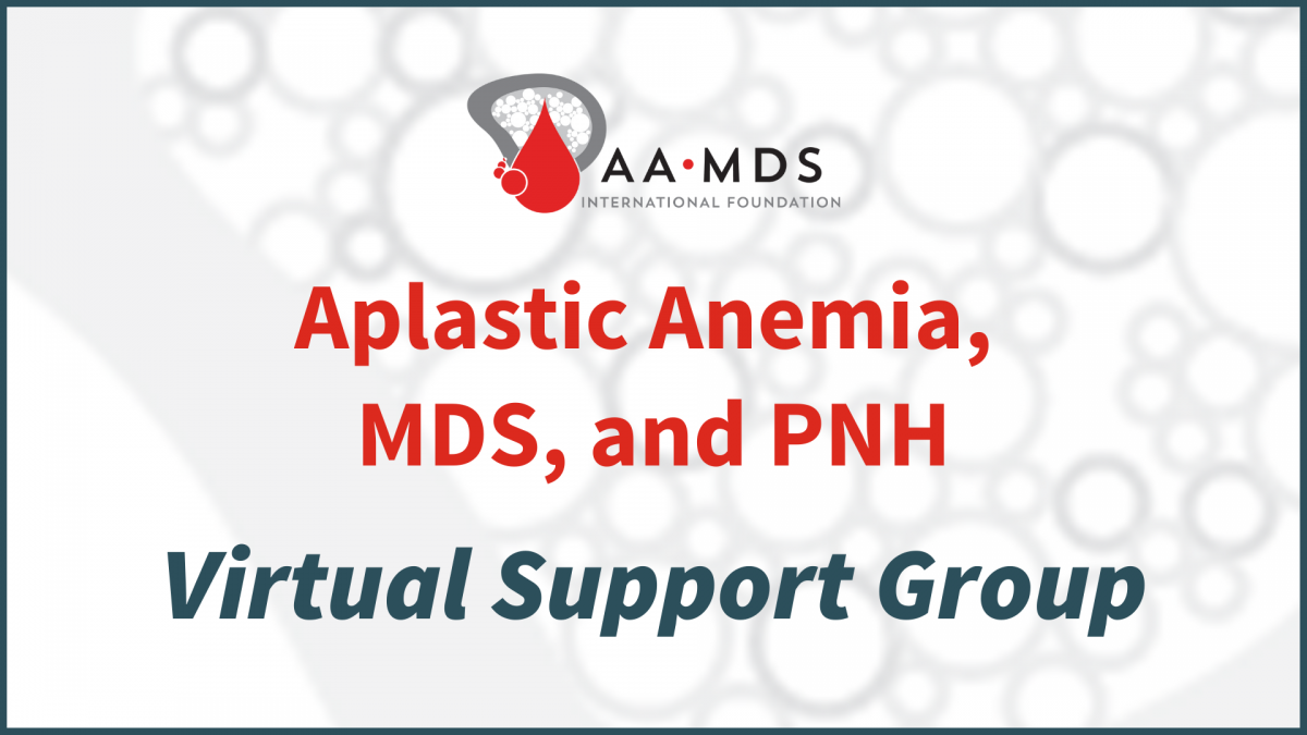 Introductory image: Aplastic Anemia, MDS, and PNH Virtual Support Group - 2022 June
