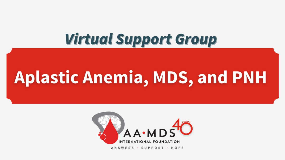 Introductory image: Aplastic Anemia, MDS, and PNH Virtual Support Group - 2023 April