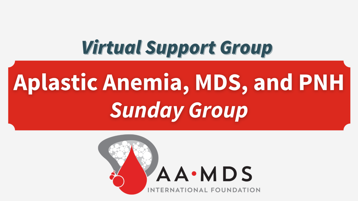 Introductory image: Aplastic Anemia, MDS, PNH Virtual Support Group - Sundays - 2024 May