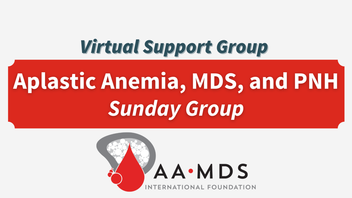 Introductory image: Aplastic Anemia, MDS, PNH Virtual Support Group - Sundays - 2025 May