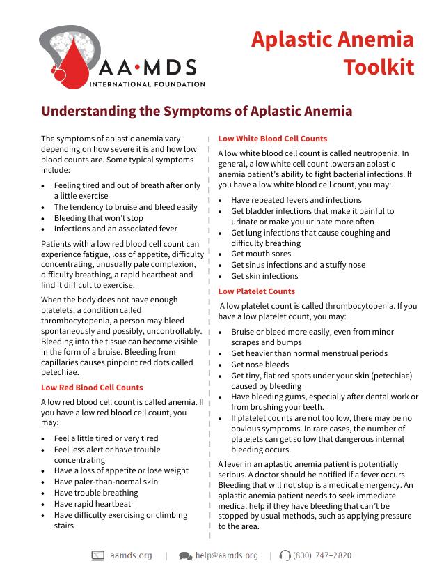 Aplastic Anemia Toolkit - Understanding the Symptoms of Aplastic Anemia (Thumbnail)