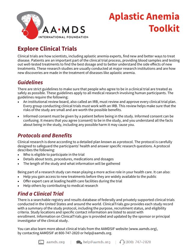 Aplastic Anemia Toolkit - Explore Clinical Trials (Thumbnail)