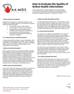 Thumbnail - Evaluating the Quality of Online Health Information