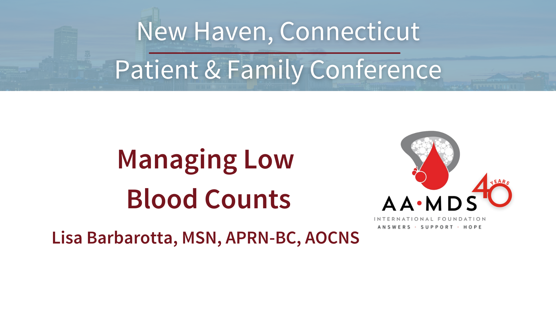 Managing Low Blood Counts
