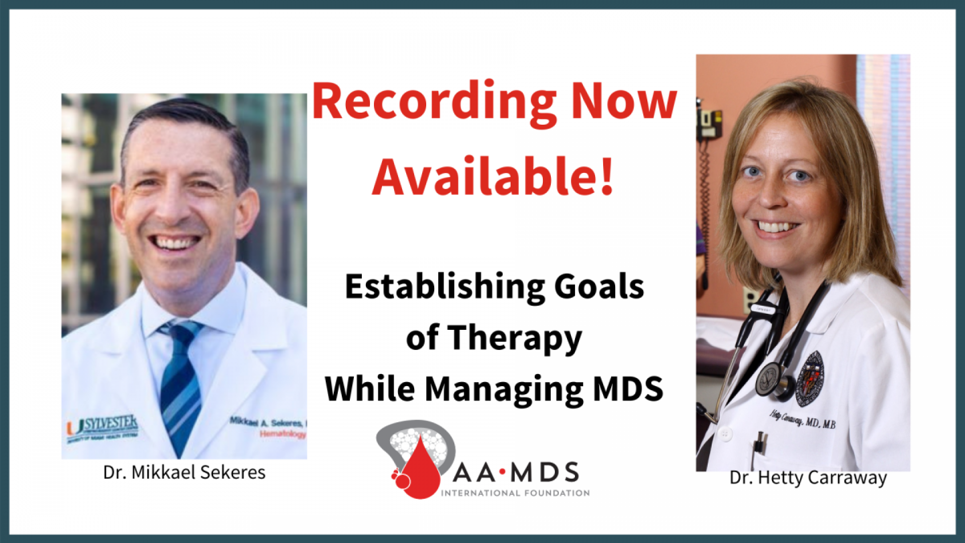 establishing goals of therapy while managing m-d-s